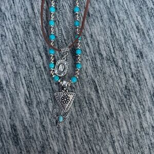 Silver and Turquoise Layered Necklace